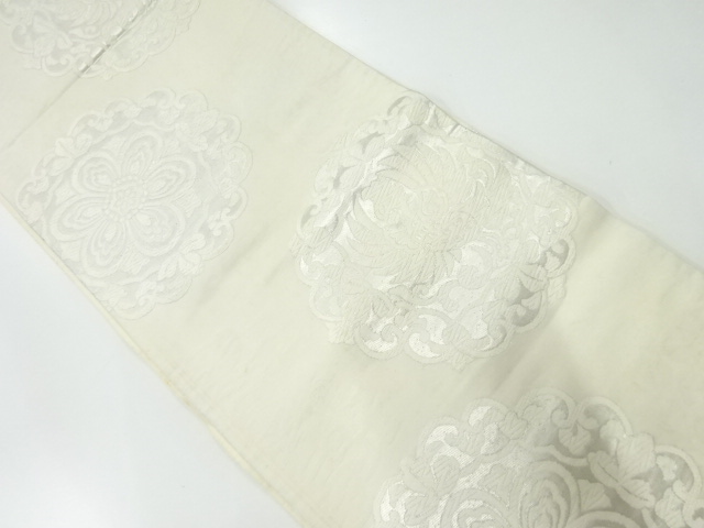 アンティーク　華紋に鳳凰模様織出し袋帯（材料）